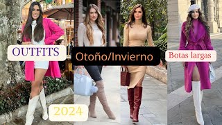 Outfits otoño Invierno con botas largas [upl. by Lehcear]