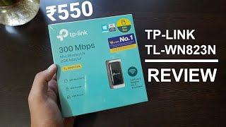 Best WiFi USB adapter for PC  TpLink N300 Mini TLWN823N Unboxing and Review [upl. by Rabkin]