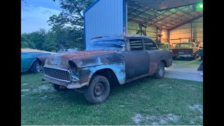 55 Chevy hillbilly chassis removal [upl. by Bethezel936]