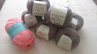 Покупка пряжи  май 2017  Пехорка жемчужная Gazzal baby cotton XL Yarnart pearl [upl. by Bertrando]