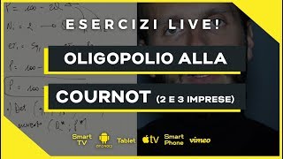 Oligopolio alla Cournot 2 e 3 imprese  Microeconomia Economia Politica  Esercizio [upl. by Cato]