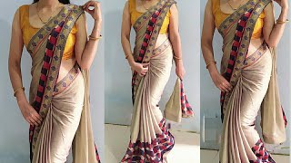 Simple Saree drape to look stylish daily saree wearing this Stylish way saree draping for party [upl. by Notrab]