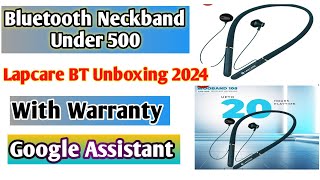 Best Bluetooth Under 500 Rupees Lapcare Bluetooth Neckband Review Unboxing [upl. by Descombes]