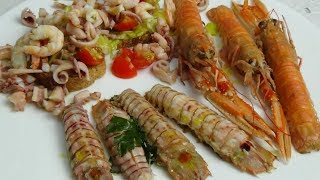 Insalata di mare e antipasti di pesce veloci per una cenetta fatta in casa [upl. by Ahsienal506]