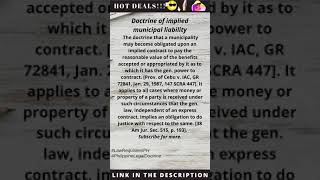 Philippine Jurisprudence Doctrine of Implied Municipal Liability Civil Law 2021Law Requisites Ph [upl. by Lhok]