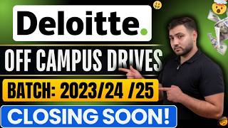 Deloitte Hiring OFF CAMPUS  BATCH 2023  2024  2025 [upl. by Joshi32]