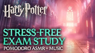 4h Hogwarts Exam ASMR to Focus amp Relax ✏️🏰 Harry Potter Pomodoro Productivity Study Session Timer [upl. by Aihsatsan189]