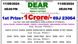 🔴 Evening 0800 PM Dear Nagaland State Live Lottery Result Today ll Date11082024 ll [upl. by Glynas752]