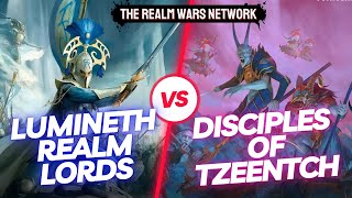 Lumineth RealmLords vs Disciples of Tzeentch  Warhammer Age of Sigmar 40  Battle Report [upl. by Atiniuq176]