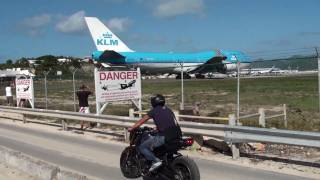 Jet Blast St Maarten Airport [upl. by Odnesor744]