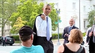 President Barack Obama Surprise The President Barack Obama In Public Place [upl. by Macilroy]