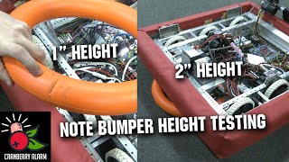 Note Game Piece Bumper Height Testing  Cranberry Alarm Ri3D  CRESCENDO 2024 [upl. by Ahkos]