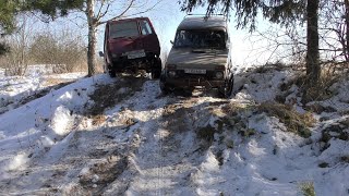 Who is more likely to drive on impassable roads Soviet NIVA against Japanese ISUZU TROOPER offroad [upl. by Edrahc349]