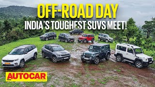 OffRoad Day 2022 ft Scorpio N Thar Gurkha Fortuner Meridian amp more  Autocar India Mobil [upl. by Valle]