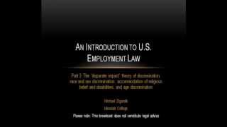 An Introduction to US Employment Law part 3 [upl. by Annawak789]