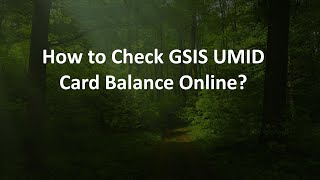 How to Check GSIS UMID Card Balance Online [upl. by Salema]