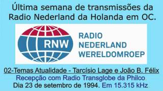 R NEDERLAND  02  TEMAS ATUALIDADE  Tarcísio Lage e J Bosco Félix  SW 15315 kHz230994 [upl. by Kandy]