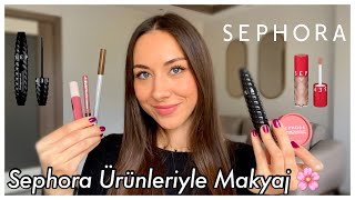 SEPHORA ÜRÜNLERİYLE MAKYAJ 💖  SEPHORA İNDİRİMİNDEN NELER ALINABİLİR 🛍 [upl. by Eyssej]