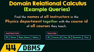 Domain Relational Calculus Example Queries [upl. by Enyahs]