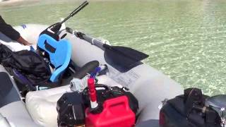 35 hp Hangkai Outboard Motor and Intex SeaHawk II Inflatable Boat [upl. by Ettenig]