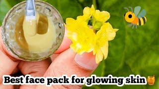 🍯Best face pack for glowing skin🧿 Get naturally glowing skin at home using Besan curd amp honey🤗 [upl. by Clemente]