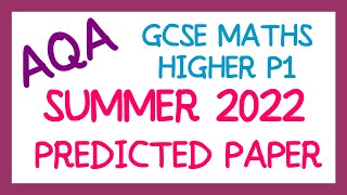 AQA GCSE Maths November 2022 Predicted Foundation Paper 2 [upl. by Ogeid]