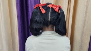 Double Folded Ponytail With Ribbon  Requested Video  Doorway to Beauty [upl. by Eleazar]