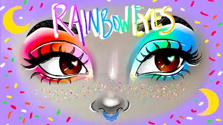 How to COLOR RAINBOW EYES 🌈💖 [upl. by Asilahs]