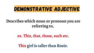 ADJECTIVE AND ITS TYPES CLASS NO 9 ENGLISH LEARNNG [upl. by Iny]