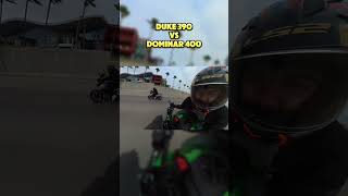 DUKE 390 VS DOMINAR 400 Carrera de rol shorts ktm bajaj goxy motovlog [upl. by Znieh]