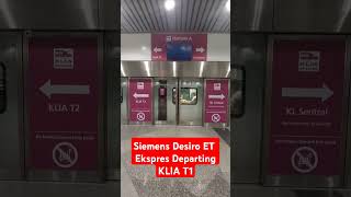 Siemens Desiro ET Ekspres Departing KLIA T1 [upl. by Wolfson]