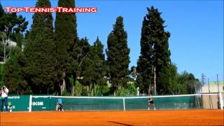 Gael Monfils vs Jeremy ChardyPractice Match Court Level HD [upl. by Ahseenat]