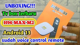 unboxing tv box h96 max m2 android 13 tv box suport voice control remote [upl. by Daisey]