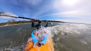 Tucktec Folding Kayak against Waves in High Winds Wasaga Beach [upl. by Atilemrac123]