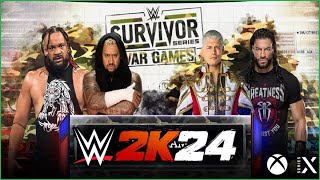 WWE 2K24 The Bloodline Jacob Fatu and Solo Sikoa vs Cody Rhodes and Roman Reigns Ai Full Match [upl. by Ainadi]