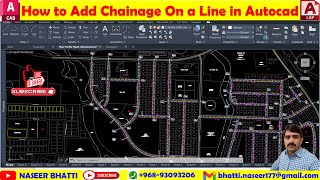 How to add Chainage on a line in autocad  how to mark Chainage in autocad mark Chainage centerline [upl. by Chaing]