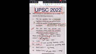 Anti defection law 🔥⚡️ upsc 2022 question ⚠️🚨 upsc ias aspirants civilserviceexam [upl. by Roda]