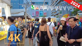 Bangkok Thailand 🇹🇭 Street Walk  Evening City Tour  4K  กรุงเทพฯ  Virtual Walking 2024 [upl. by Euqimod]