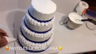 🎂 TORTA  PASTEL  BIZCOCHO  DE 4 PISOS  decoracion sencilla [upl. by Gwenny940]