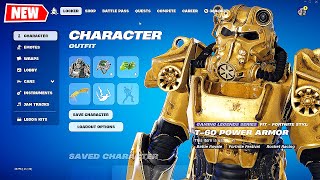 Golden Power Armor  Fortnite x Fallout Custom Skin [upl. by Lytsirhc186]