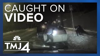 Police video shows suspect shooting police officer stealing his squad car [upl. by Herzog300]