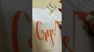 shorts How to write Crystal with brush pen calligraphy [upl. by Aneahs]