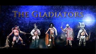 THE GLADIATORS  4 Live Ancient Roman Gladiator Combats Murmillo Thraex Secutor Retiario [upl. by Lotti]