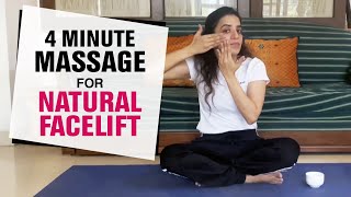 4 Minute Massage for Natural Facelift  Antiaging Massage  Fit Tak [upl. by Allebasi668]