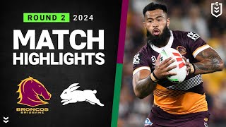 NRL 2024  Broncos v Rabbitohs  Match Highlights [upl. by Notled]