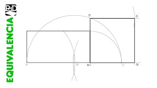 Cuadrado equivalente a un Rectángulo  Equivalencia en Dibujo Técnico [upl. by Sandro126]