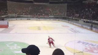 Cristobal Huet rappel Lausanne HC VS Kloten Flyers 140913 [upl. by Neelac491]