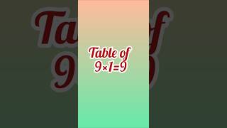 Learn table of 9shorts kidslearning youtubeshorts jhakidskids [upl. by Anazraf]