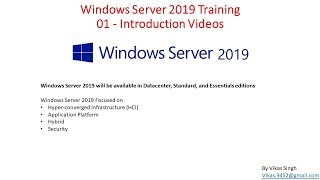 Windows Server 2019 Training  01  Introduction Videos [upl. by Kcim163]