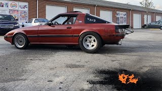 Johns 650hp Drag Rx7 Vs Mikes 500hp Daily Rx7 Shop Burnouts  Fire Truck amp Cops Show Up [upl. by Hgielram476]